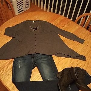 Frenchie Asymmetrical cut sweater size small